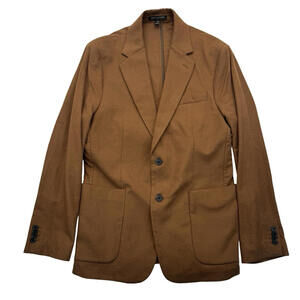 Banana Republic Tailored Fit Italian Cotton Linen Blazer Jacket Brown Size 40 R